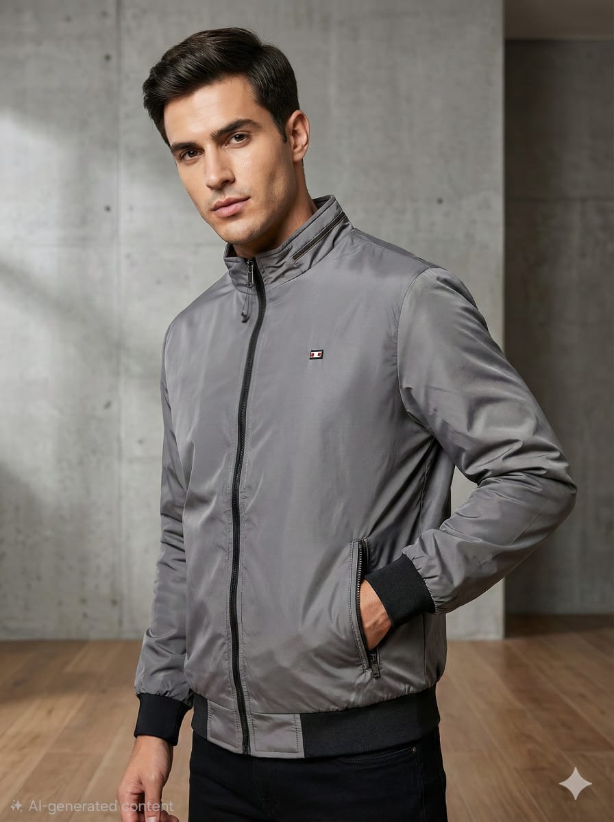 Monte Carlo Men’s Steel Grey Lightweight Bomber Jacket